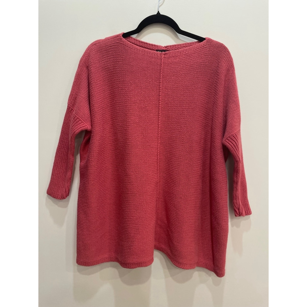 Pure Handknit Chunky Knit Sweater M/L Boxy Lagenlook Minimalist Coastal Beachy